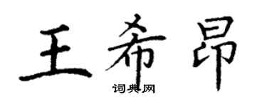 丁謙王希昂楷書個性簽名怎么寫