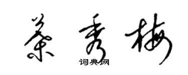 梁錦英葉秀梅草書個性簽名怎么寫