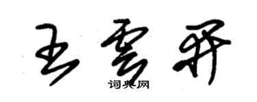朱錫榮王雲開草書個性簽名怎么寫