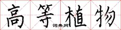 何伯昌高等植物楷書怎么寫