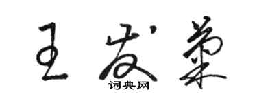 駱恆光王發菊草書個性簽名怎么寫