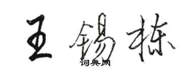 駱恆光王錫棟行書個性簽名怎么寫