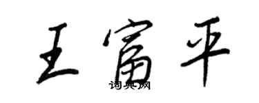 王正良王富平行書個性簽名怎么寫