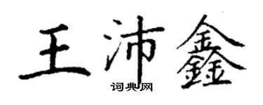 丁謙王沛鑫楷書個性簽名怎么寫