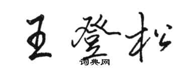 駱恆光王登松行書個性簽名怎么寫