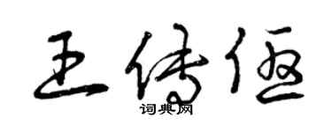 曾慶福王傳優草書個性簽名怎么寫