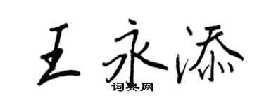 王正良王永添行書個性簽名怎么寫