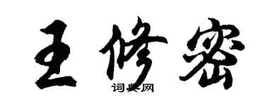 胡問遂王修密行書個性簽名怎么寫