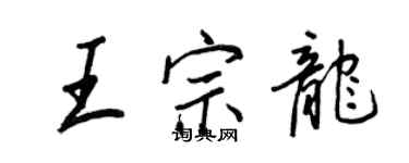 王正良王宗龍行書個性簽名怎么寫