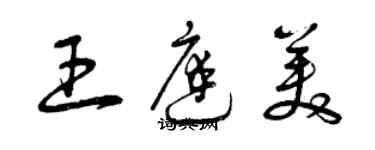 曾慶福王庭美草書個性簽名怎么寫