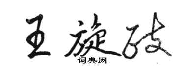駱恆光王旋政行書個性簽名怎么寫