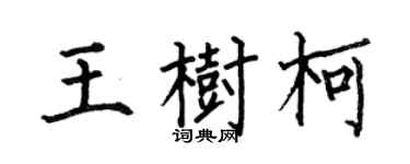 何伯昌王樹柯楷書個性簽名怎么寫
