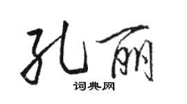 駱恆光孔麗行書個性簽名怎么寫