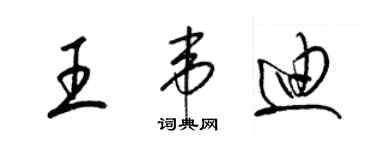 梁錦英王韋迪草書個性簽名怎么寫