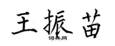 何伯昌王振苗楷書個性簽名怎么寫