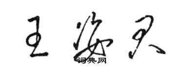 駱恆光王姿君草書個性簽名怎么寫