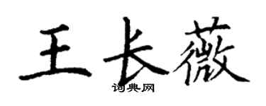 丁謙王長薇楷書個性簽名怎么寫