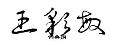 曾慶福王彩敏草書個性簽名怎么寫