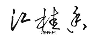 駱恆光江桂香草書個性簽名怎么寫