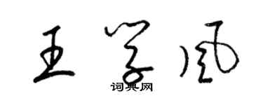 梁錦英王學風草書個性簽名怎么寫