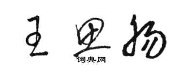 駱恆光王思腸草書個性簽名怎么寫