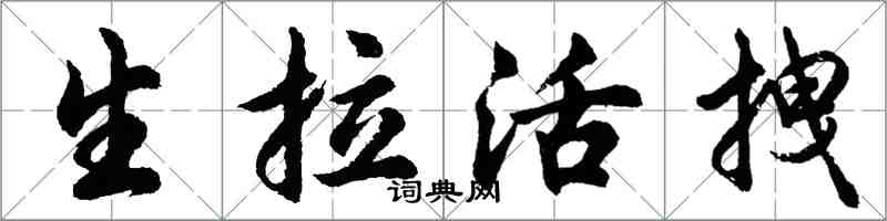 胡問遂生拉活拽行書怎么寫