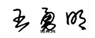 朱錫榮王勇明草書個性簽名怎么寫