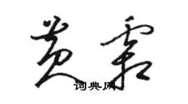 駱恆光黃霜草書個性簽名怎么寫