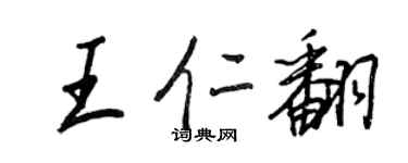 王正良王仁翻行書個性簽名怎么寫
