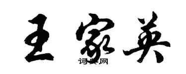 胡問遂王家英行書個性簽名怎么寫