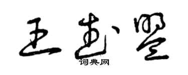 曾慶福王武盟草書個性簽名怎么寫