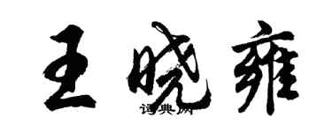 胡問遂王曉雍行書個性簽名怎么寫