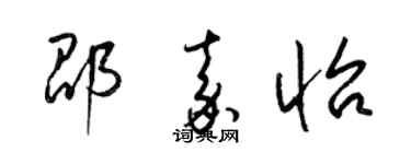 梁錦英邵嘉怡草書個性簽名怎么寫