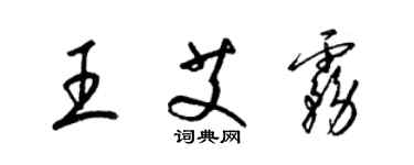 梁錦英王艾霧草書個性簽名怎么寫