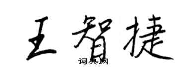 王正良王智捷行書個性簽名怎么寫