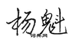 駱恆光楊魁行書個性簽名怎么寫