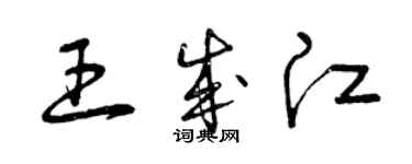 曾慶福王成江草書個性簽名怎么寫