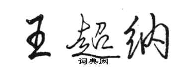 駱恆光王超納行書個性簽名怎么寫