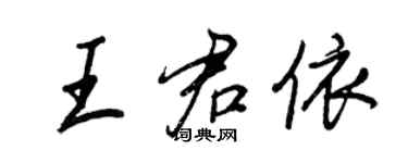 王正良王君依行書個性簽名怎么寫
