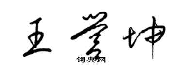 梁錦英王營坤草書個性簽名怎么寫