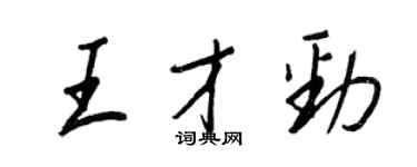 王正良王才勁行書個性簽名怎么寫