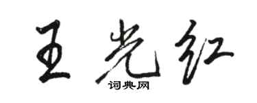 駱恆光王光紅行書個性簽名怎么寫