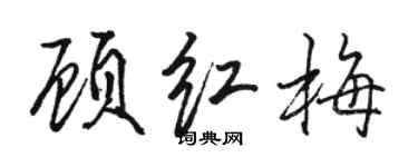 駱恆光顧紅梅行書個性簽名怎么寫