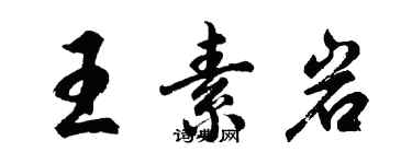 胡問遂王素岩行書個性簽名怎么寫