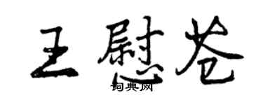 曾慶福王慰蒼行書個性簽名怎么寫