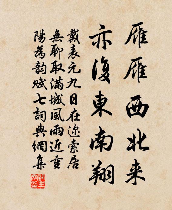 戴表元雁雁西北來,亦復東南翔書法作品欣賞