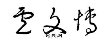 曾慶福盧文博草書個性簽名怎么寫