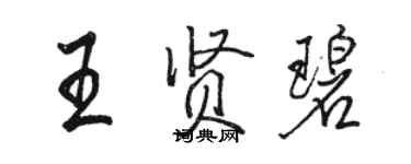 駱恆光王賢碧行書個性簽名怎么寫