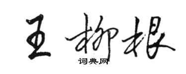 駱恆光王柳根行書個性簽名怎么寫