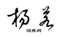 梁錦英楊若草書個性簽名怎么寫